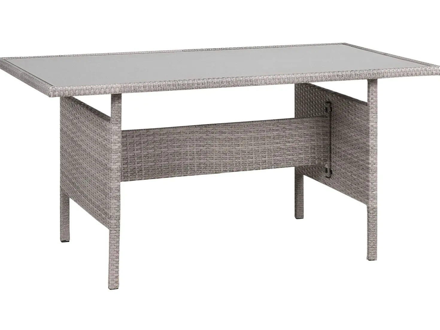 Set da giardino con tavolo 8 posti VITERBO con cuscini Rattan sintetico (PE) Grigio