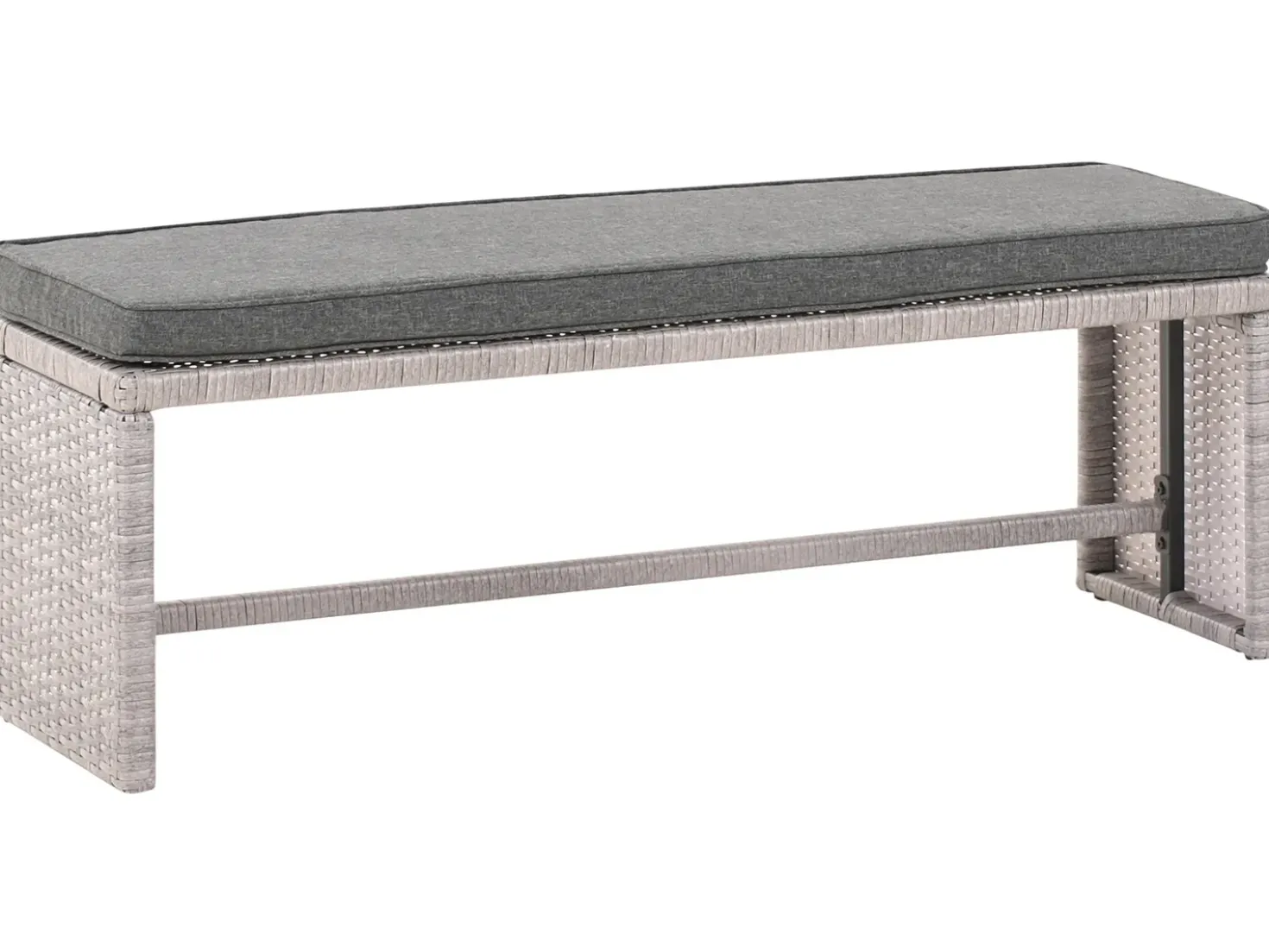 Set da giardino con tavolo 8 posti VITERBO con cuscini Rattan sintetico (PE) Grigio