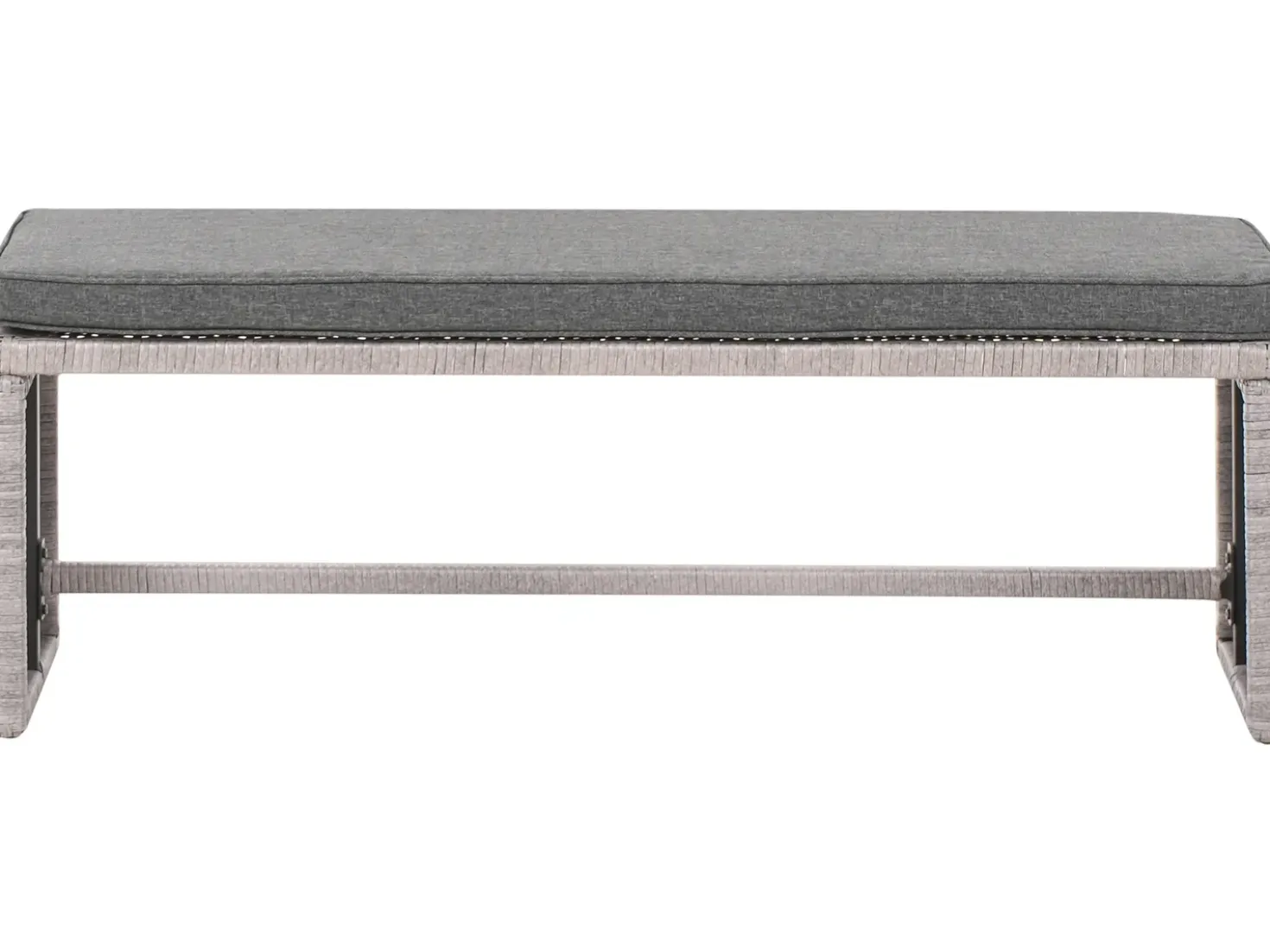 Set da giardino con tavolo 8 posti VITERBO con cuscini Rattan sintetico (PE) Grigio