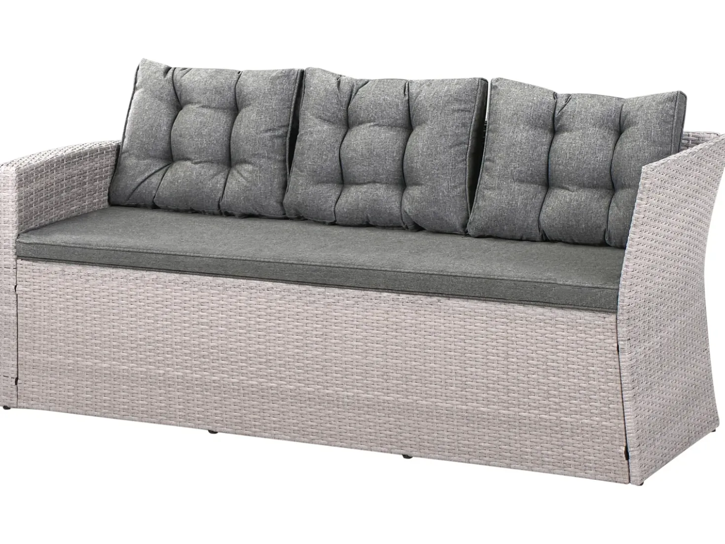 Set da giardino con tavolo 8 posti VITERBO con cuscini Rattan sintetico (PE) Grigio