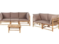 Set da giardino con tavolo 5 posti CERRETO Bambù Tortora