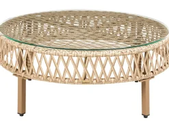 Set da giardino con tavolo 4 posti CALASETTA Lato destro Rattan sintetico (PE) Beige