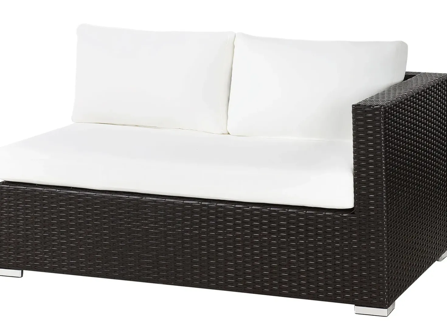 Set da giardino con tavolo 8 posti XXL Lato destro Modulare Rattan sintetico (PE) Marrone scuro