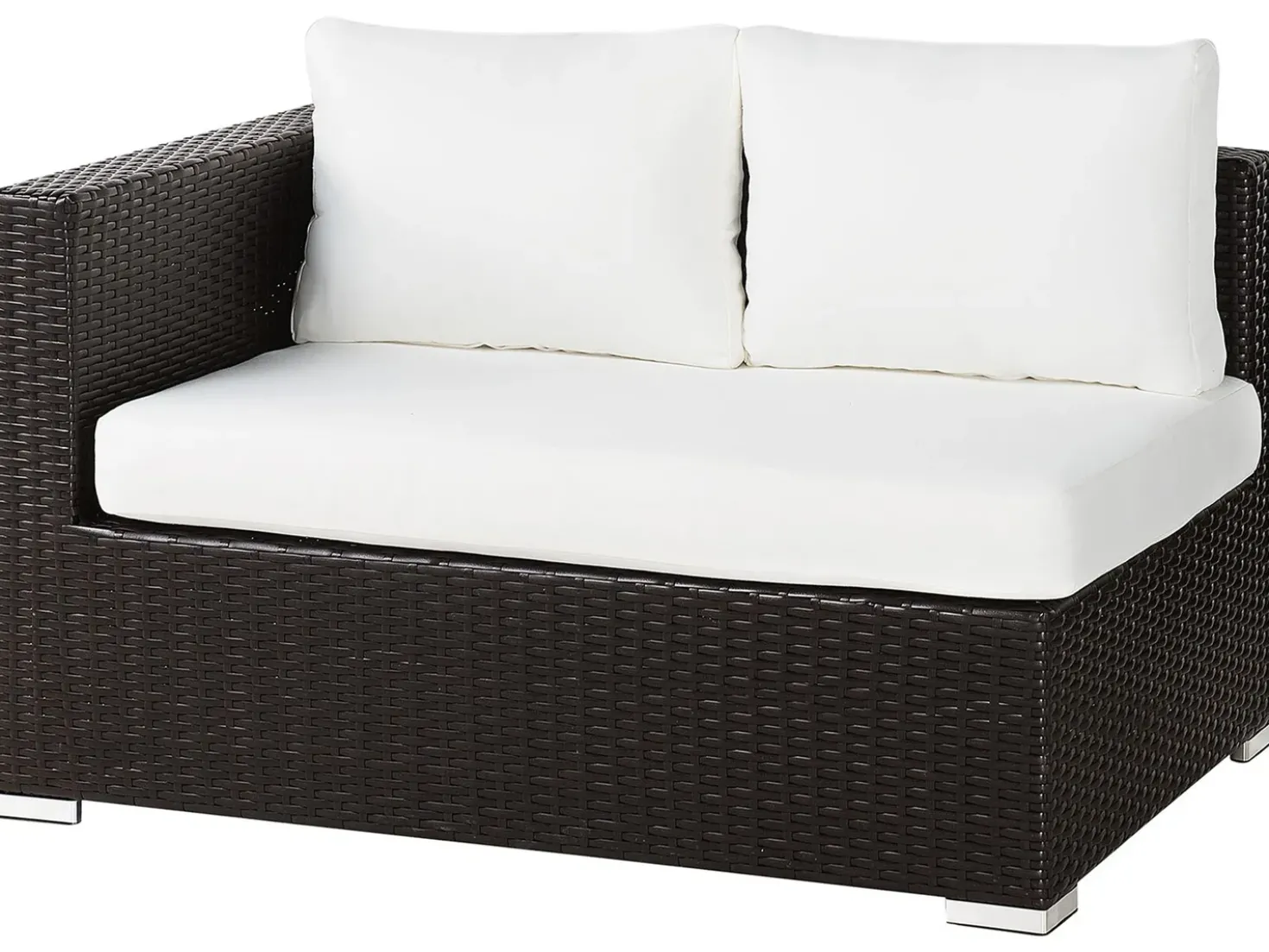 Set da giardino con tavolo 8 posti XXL Lato destro Modulare Rattan sintetico (PE) Marrone scuro