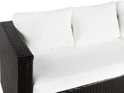 Set da giardino con tavolo 8 posti XXL Lato destro Modulare Rattan sintetico (PE) Marrone scuro