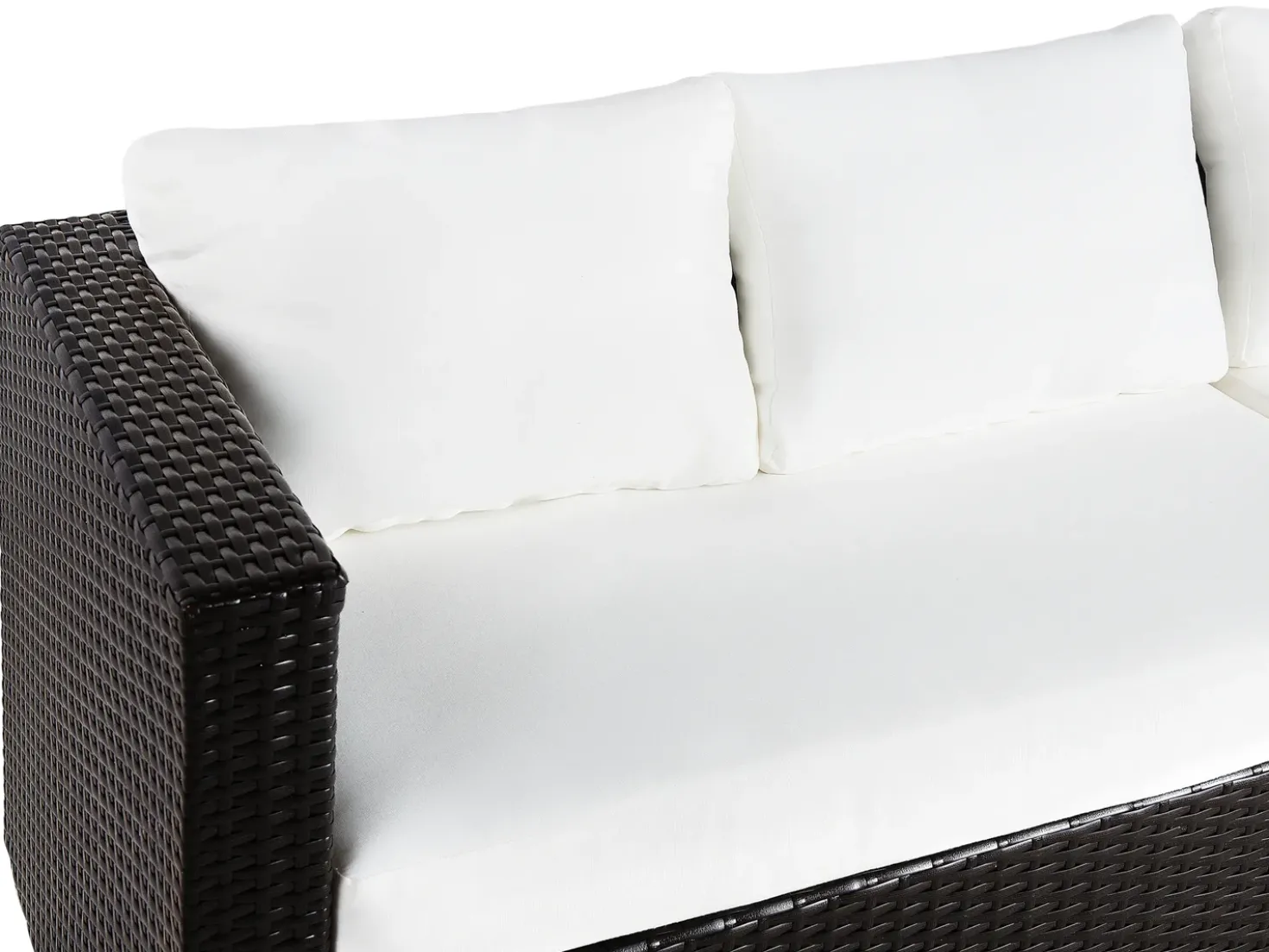 Set da giardino con tavolo 8 posti XXL Lato destro Modulare Rattan sintetico (PE) Marrone scuro