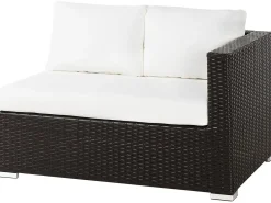 Set da giardino con tavolo 8 posti XXL Lato destro Modulare Rattan sintetico (PE) Marrone scuro