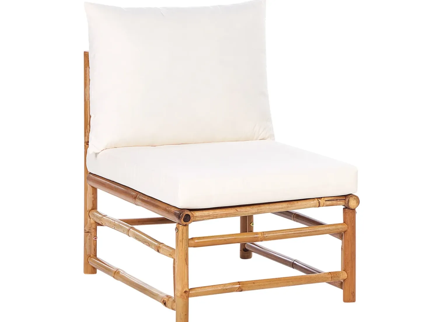 Set da giardino con tavolo 6 posti CERRETO Lato Sinistro Bambù Bianco sporco