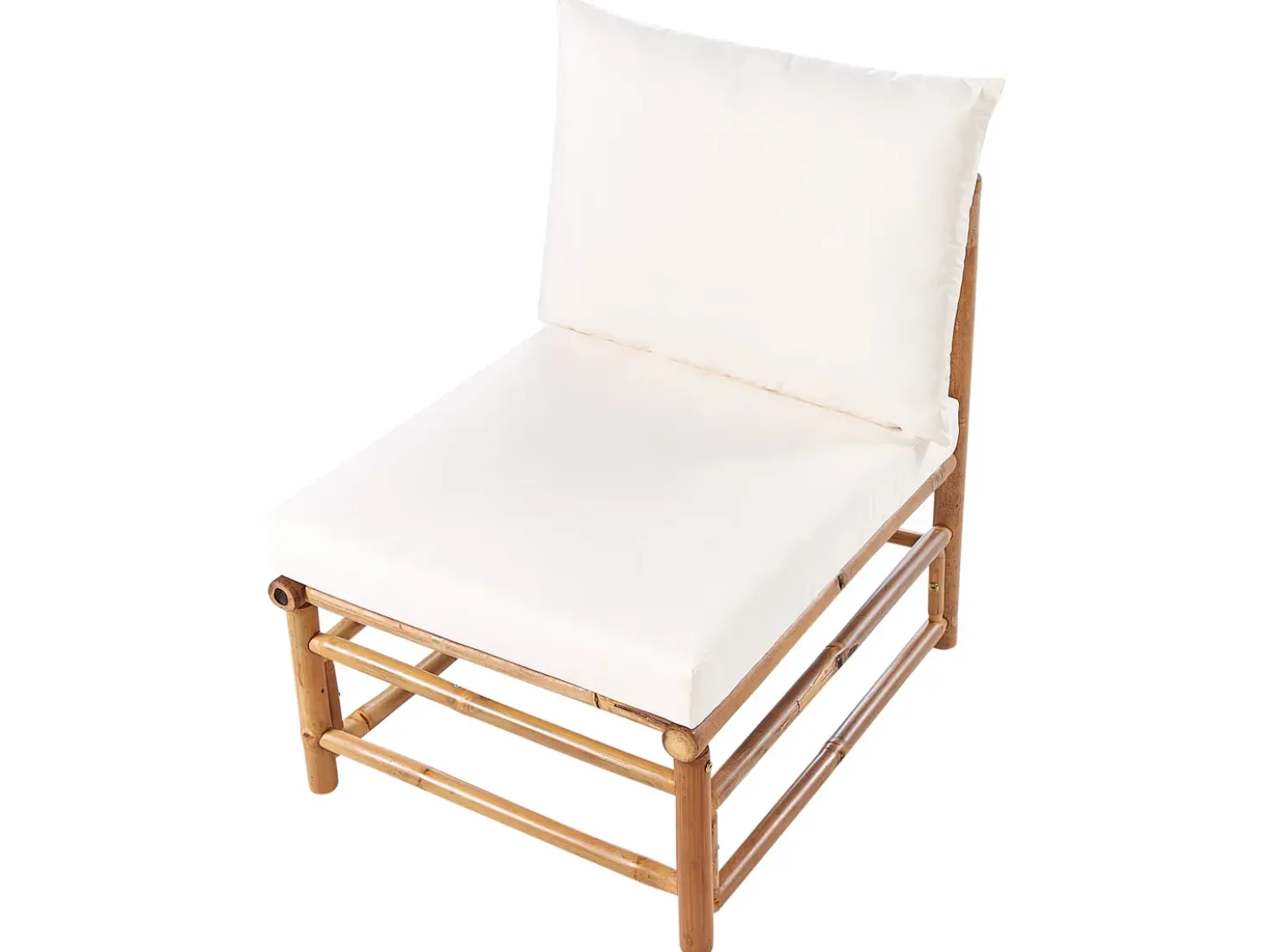 Set da giardino con tavolo 6 posti CERRETO Lato Sinistro Bambù Bianco sporco