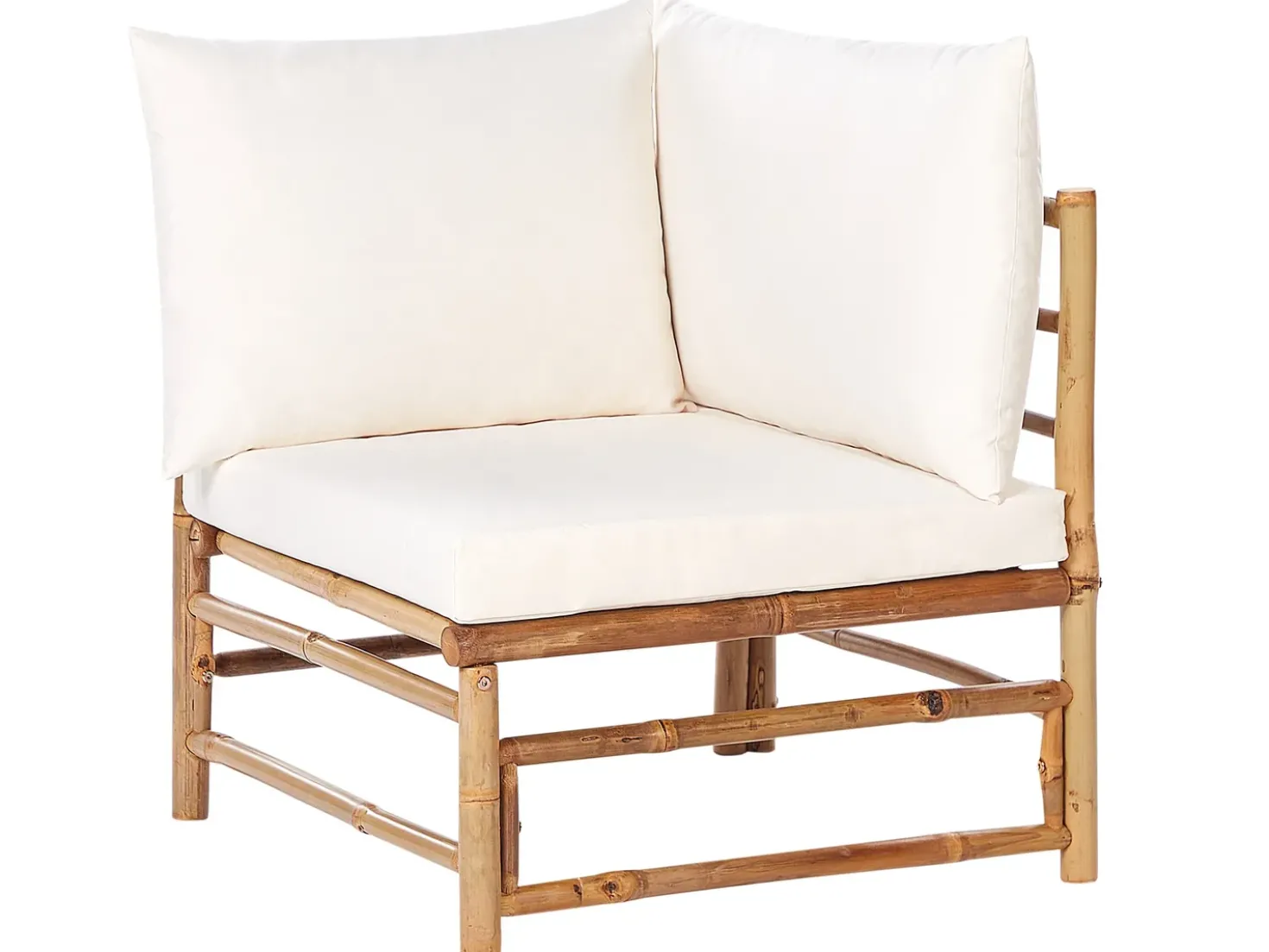 Set da giardino con tavolo 6 posti CERRETO Lato Sinistro Bambù Bianco sporco