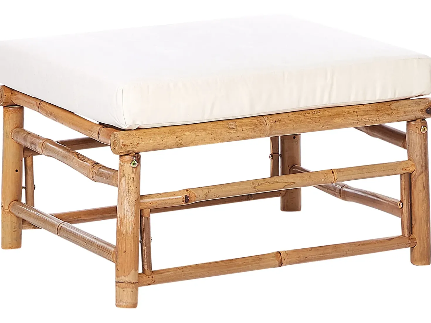 Set da giardino con tavolo 6 posti CERRETO Lato Sinistro Bambù Bianco sporco