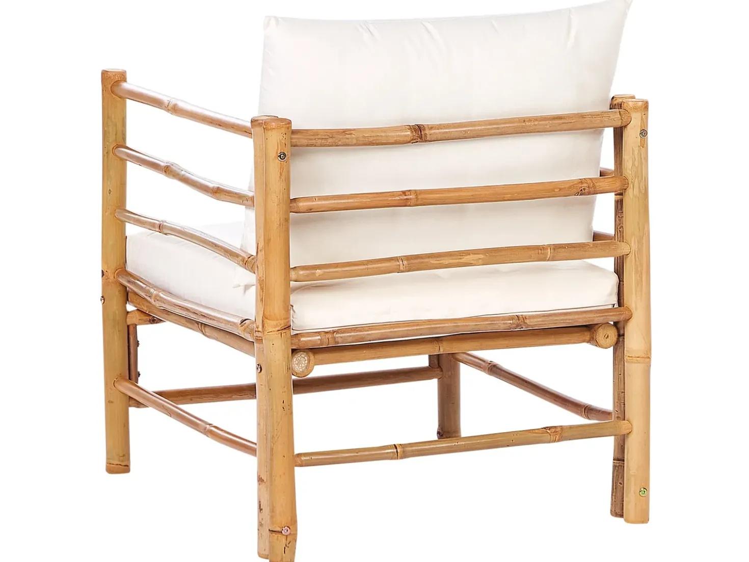 Set da giardino con tavolo 6 posti CERRETO Lato Sinistro Bambù Bianco sporco