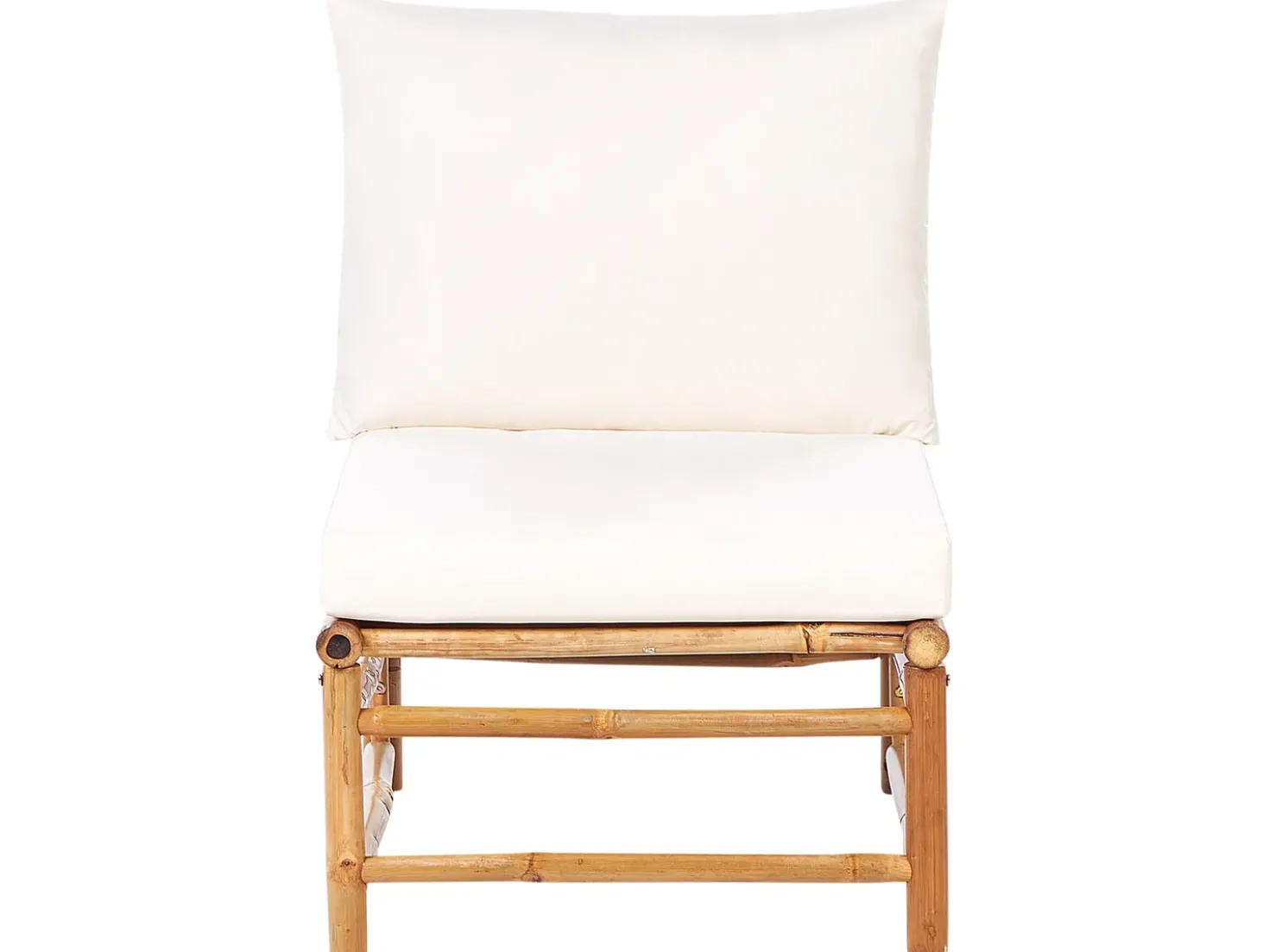 Set da giardino con tavolo 6 posti CERRETO Lato Sinistro Bambù Bianco sporco