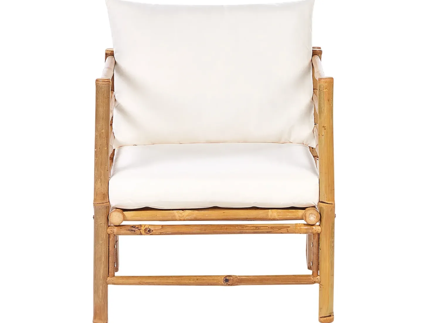 Set da giardino con tavolo 6 posti CERRETO Lato Sinistro Bambù Bianco sporco