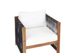 Set da giardino con tavolo 4 posti ANTRIA Legno d'acacia Nero