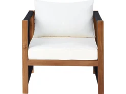 Set da giardino con tavolo 4 posti ANTRIA Legno d'acacia Nero