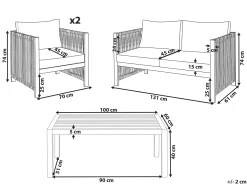 Set da giardino con tavolo 4 posti ANTRIA Legno d'acacia Nero