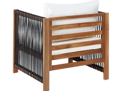 Set da giardino con tavolo 4 posti ANTRIA Legno d'acacia Nero