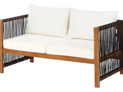 Set da giardino con tavolo 4 posti ANTRIA Legno d'acacia Nero