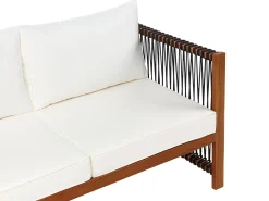 Set da giardino con tavolo 4 posti ANTRIA Legno d'acacia Nero