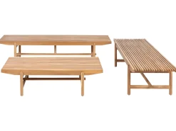 Set da giardino con tavolo 4 posti GIAVENO Legno d'acacia Bianco sporco