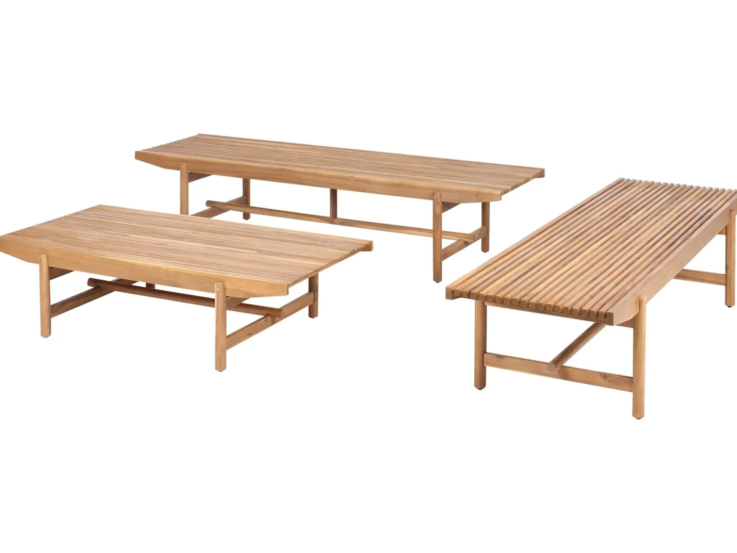 Set da giardino con tavolo 4 posti GIAVENO Legno d'acacia Bianco sporco