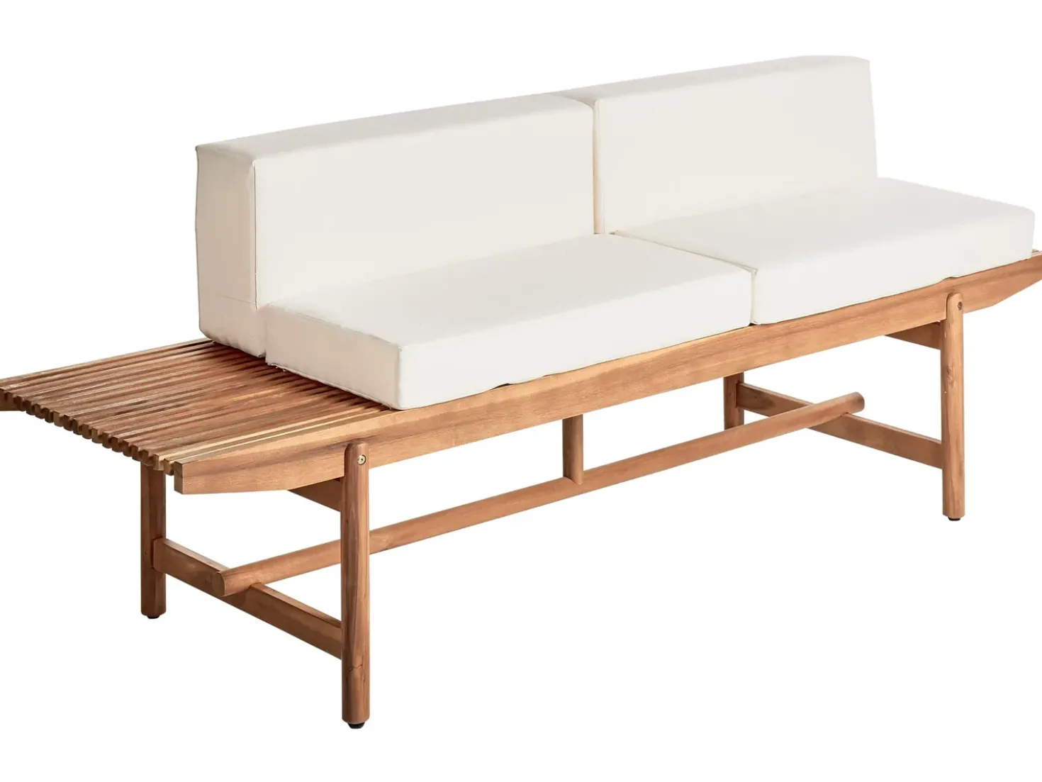 Set da giardino con tavolo 4 posti GIAVENO Legno d'acacia Bianco sporco