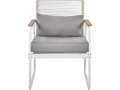 Set da giardino con tavolo 4 posti POMONTE Metallo Bianco