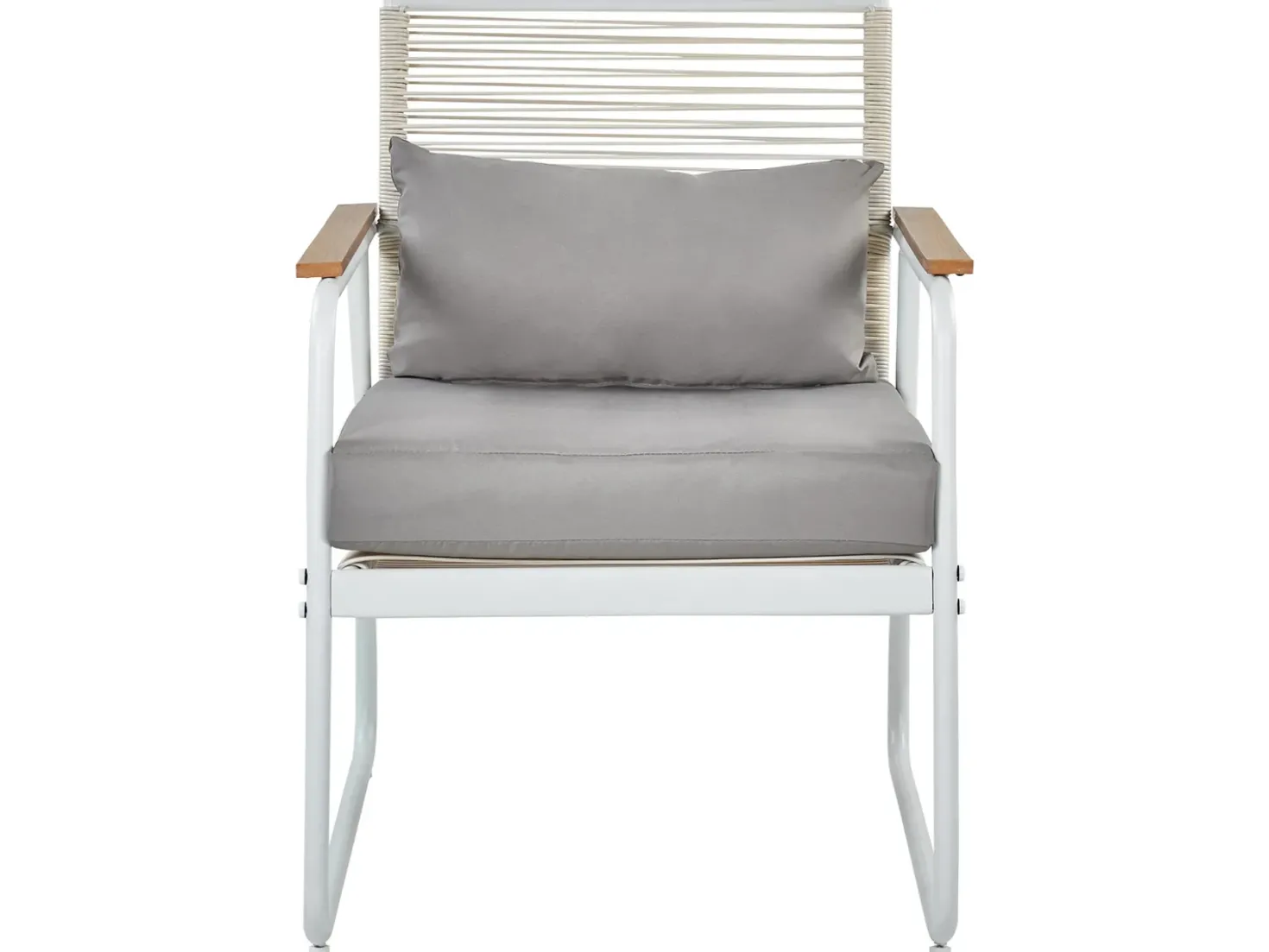 Set da giardino con tavolo 4 posti POMONTE Metallo Bianco