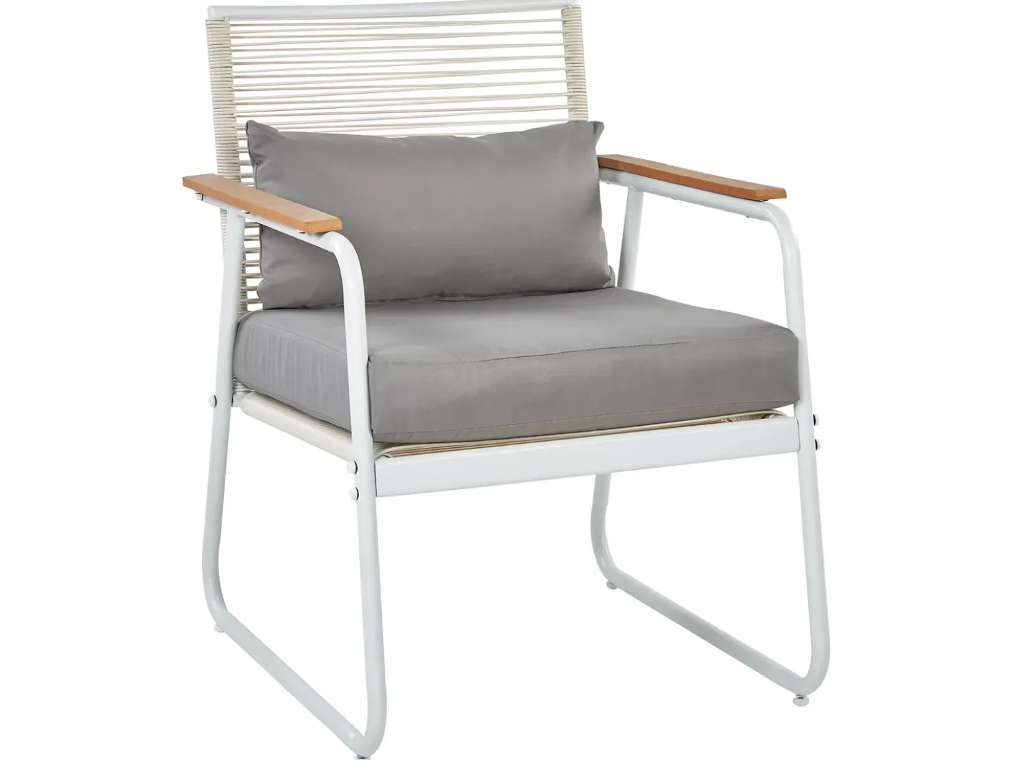 Set da giardino con tavolo 4 posti POMONTE Metallo Bianco