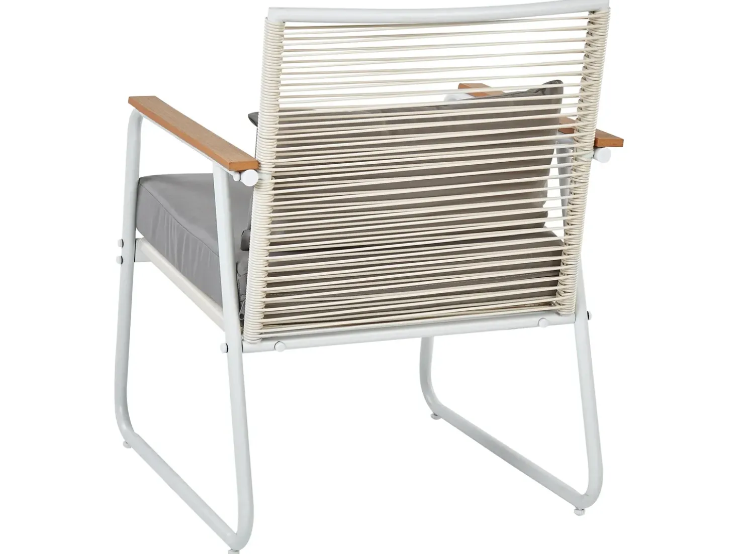 Set da giardino con tavolo 4 posti POMONTE Metallo Bianco