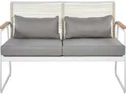 Set da giardino con tavolo 4 posti POMONTE Metallo Bianco