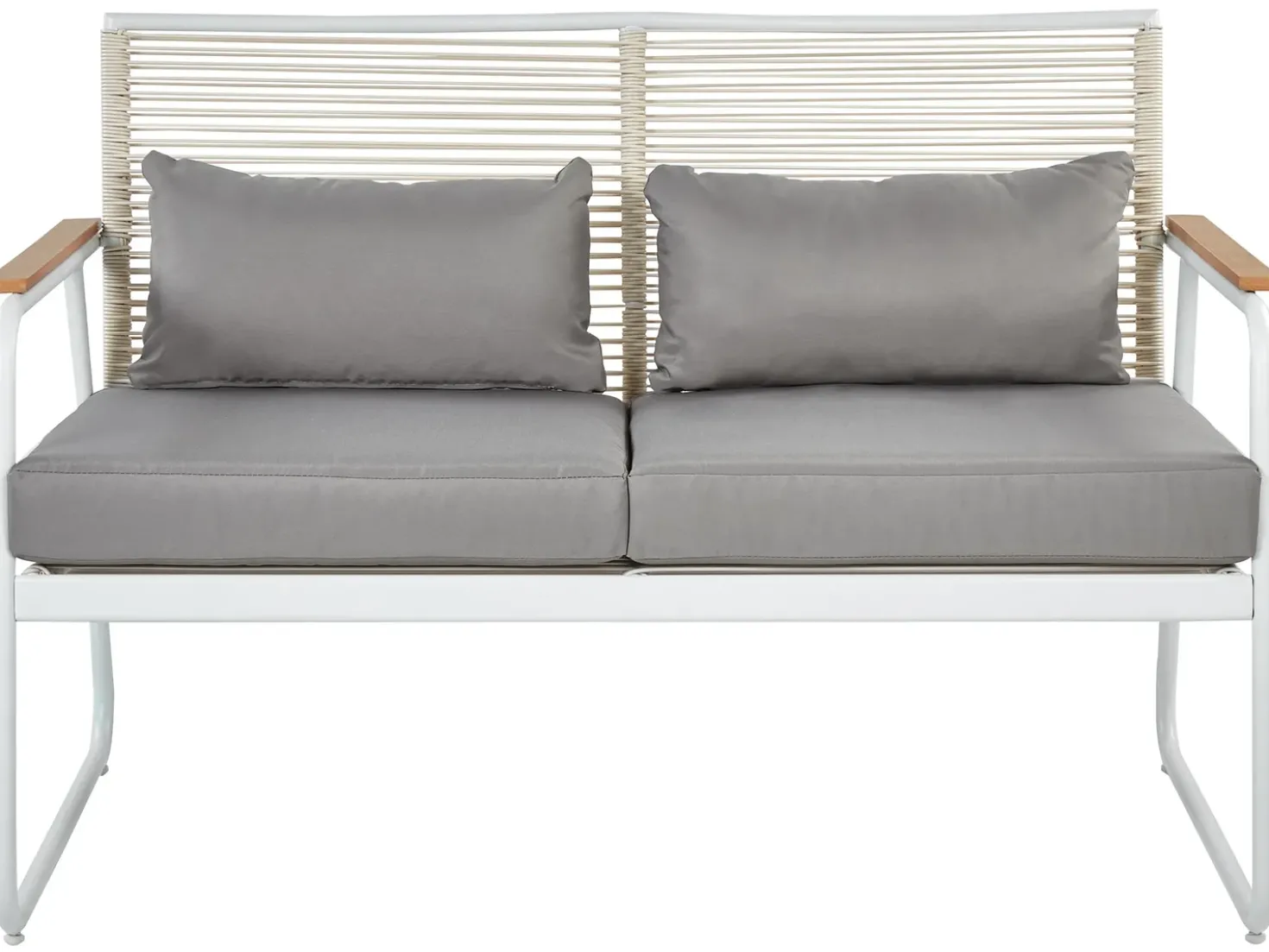 Set da giardino con tavolo 4 posti POMONTE Metallo Bianco