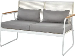 Set da giardino con tavolo 4 posti POMONTE Metallo Bianco