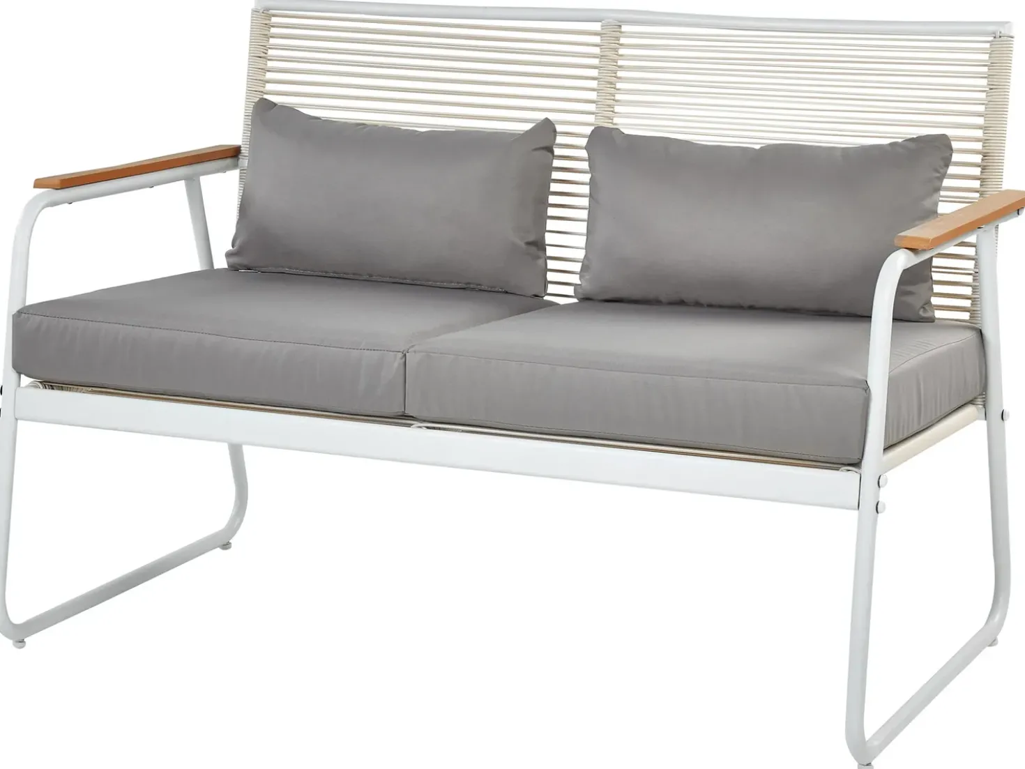 Set da giardino con tavolo 4 posti POMONTE Metallo Bianco