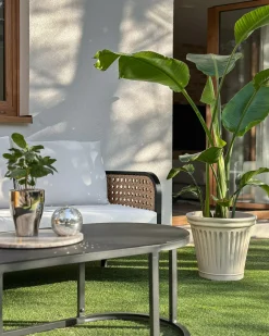 Set da giardino con tavolo 3 posti MONTEFALCO Metallo Bianco