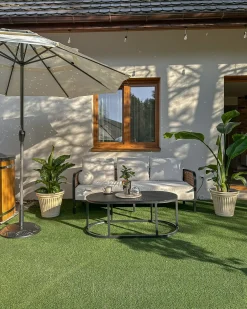 Set da giardino con tavolo 3 posti MONTEFALCO Metallo Bianco