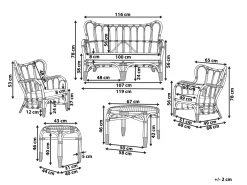 Set da giardino con tavolo 4 posti BRINDISI Rattan Marrone scuro
