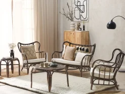 Set da giardino con tavolo 4 posti BRINDISI Rattan Marrone scuro