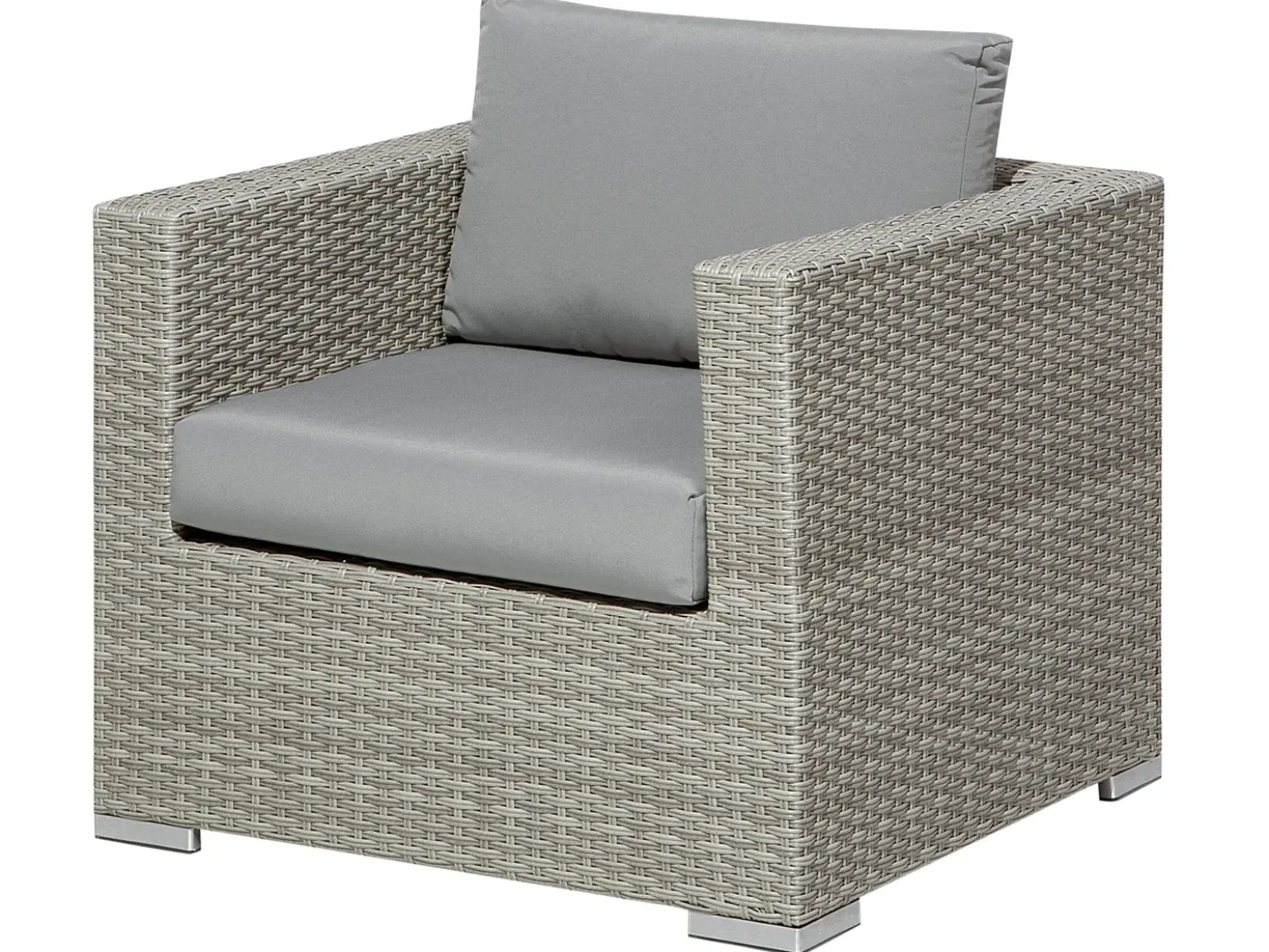 Set da giardino con tavolo 8 posti XXL Lato destro Modulare Rattan sintetico (PE) Grigio