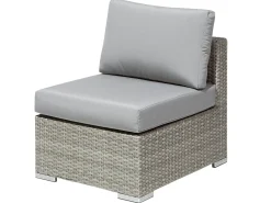 Set da giardino con tavolo 8 posti XXL Lato destro Modulare Rattan sintetico (PE) Grigio