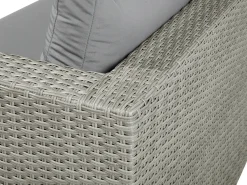 Set da giardino con tavolo 8 posti XXL Lato destro Modulare Rattan sintetico (PE) Grigio
