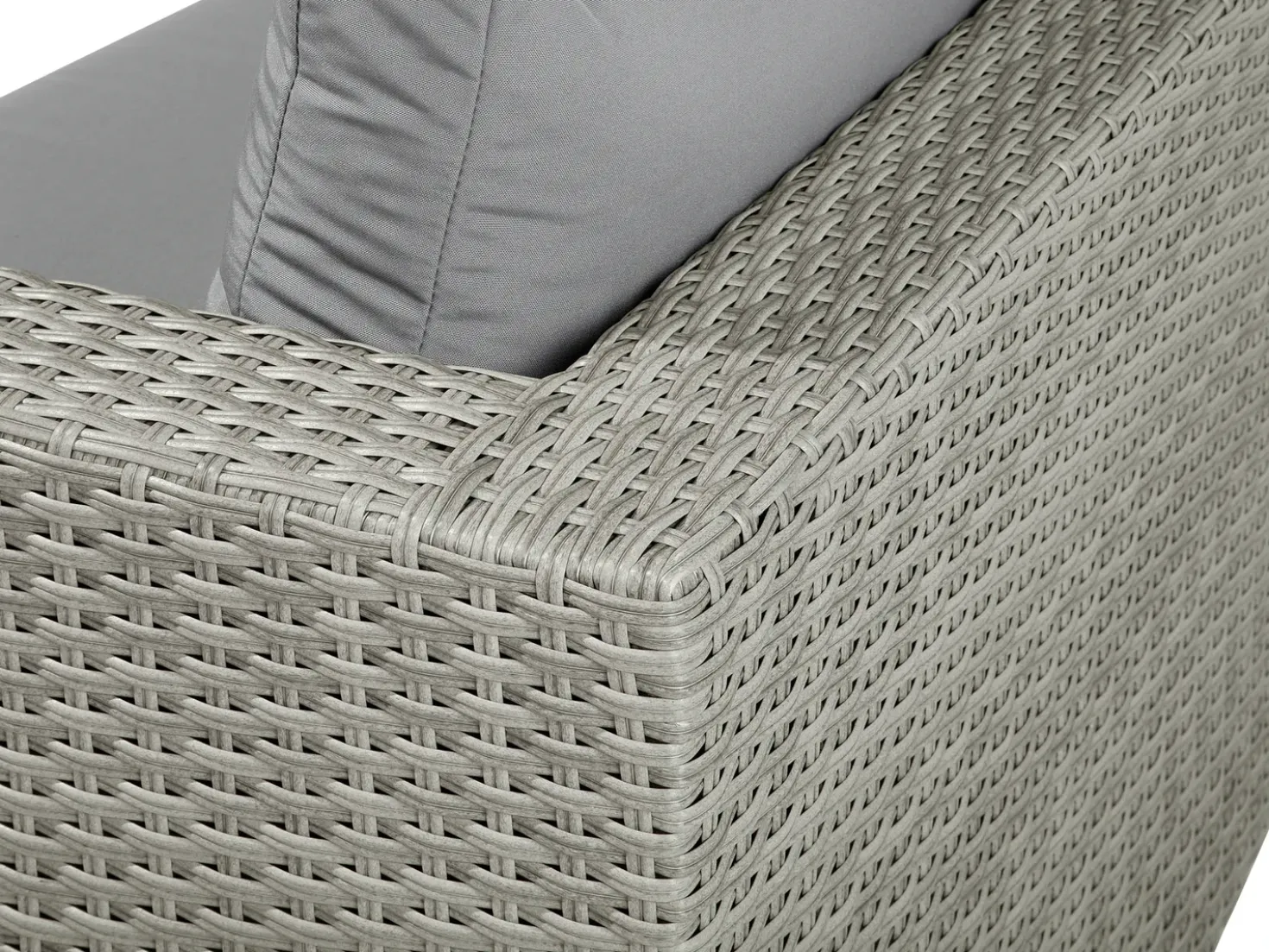 Set da giardino con tavolo 8 posti XXL Lato destro Modulare Rattan sintetico (PE) Grigio