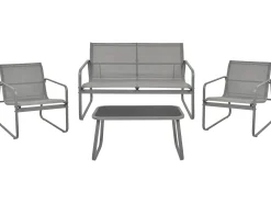 Set da giardino con tavolo 4 posti BARREA Metallo Grigio