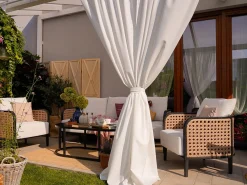 Set da giardino con tavolo 5 posti MONTEFALCO Metallo Bianco