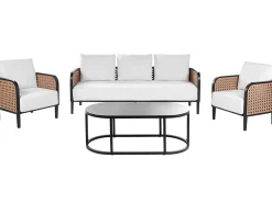 Set da giardino con tavolo 5 posti MONTEFALCO Metallo Bianco