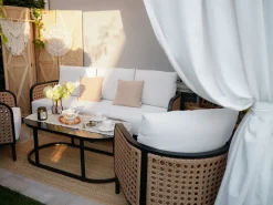 Set da giardino con tavolo 5 posti MONTEFALCO Metallo Bianco