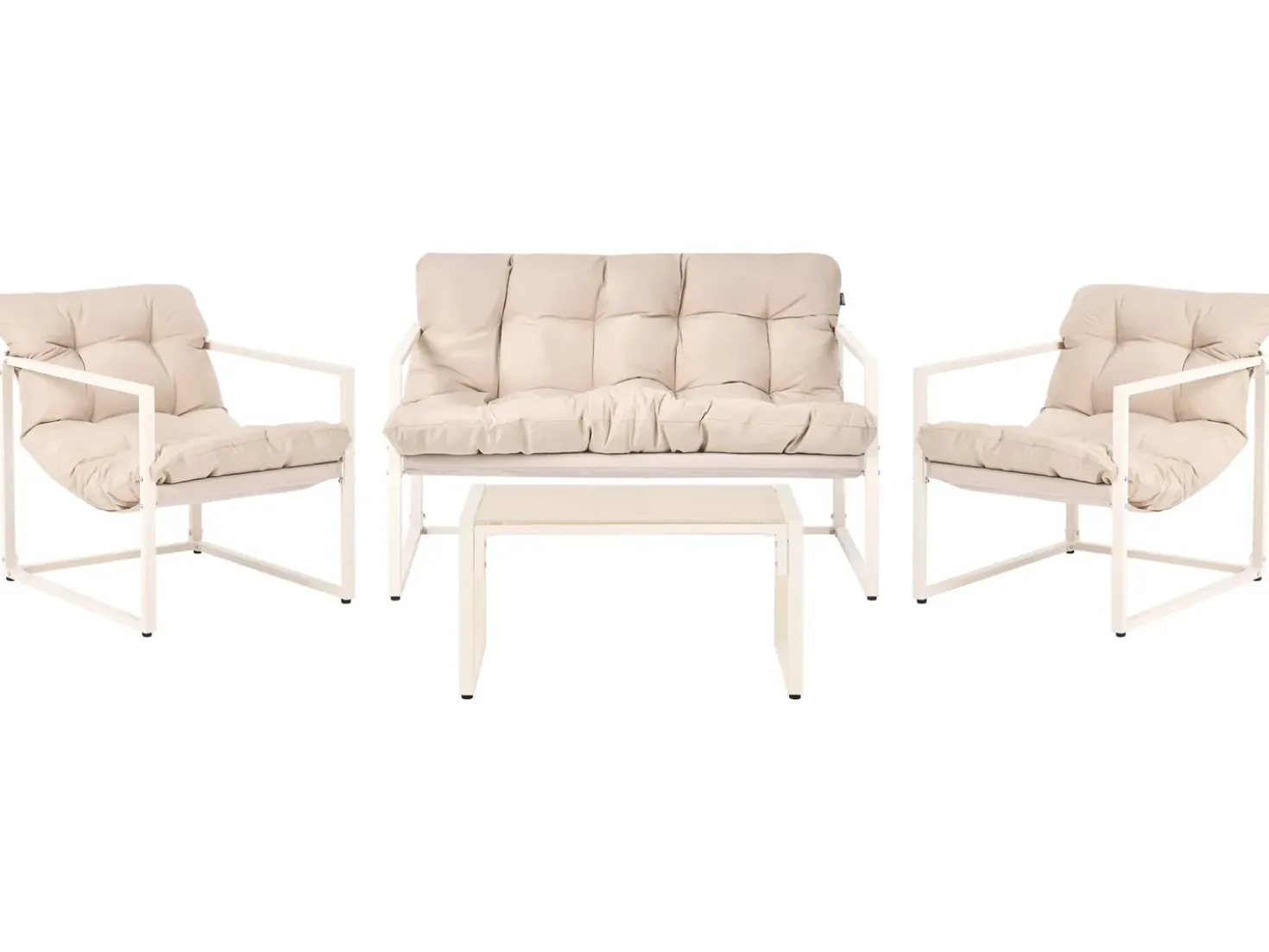 Set da giardino con tavolo 4 posti GARDA Metallo Beige