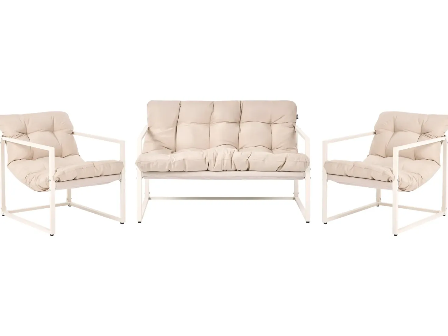 Set da giardino con tavolo 4 posti GARDA Metallo Beige