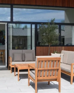 Set da giardino con tavolo 7 posti PATAJA Legno di acacia certificato Marrone chiaro